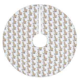 Cute happy alpaca met vlinder cartoon kerstboom rok