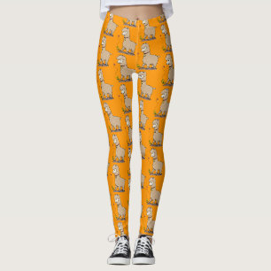 Cute happy alpaca met vlinder cartoon leggings
