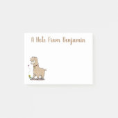 Cute happy alpaca met vlinder cartoon post-it® notes (Voorkant)