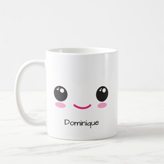 Cute Happy and Sassy Kawaii Face Customizable Mug (Gauche)