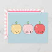Cute Happy Apples Briefkaart (Voorkant / Achterkant)