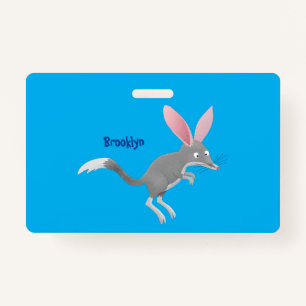 Cute happy Australian bilby cartoon Badge