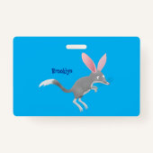 Cute happy Australian bilby cartoon Badge (Achterkant)
