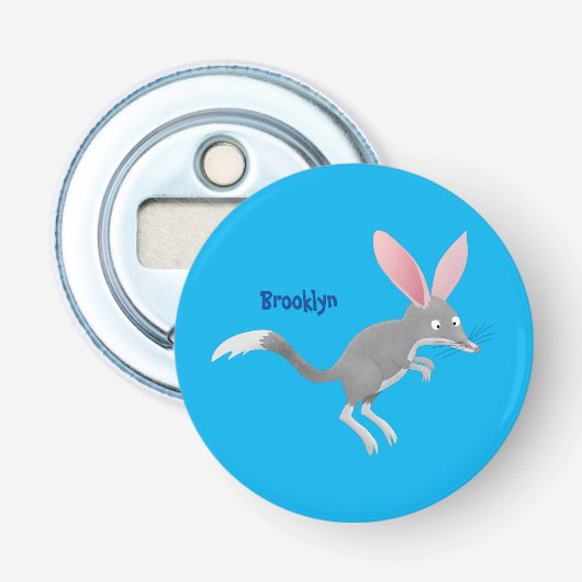Cute happy Australian bilby cartoon Button Flesopener (Voorkant)