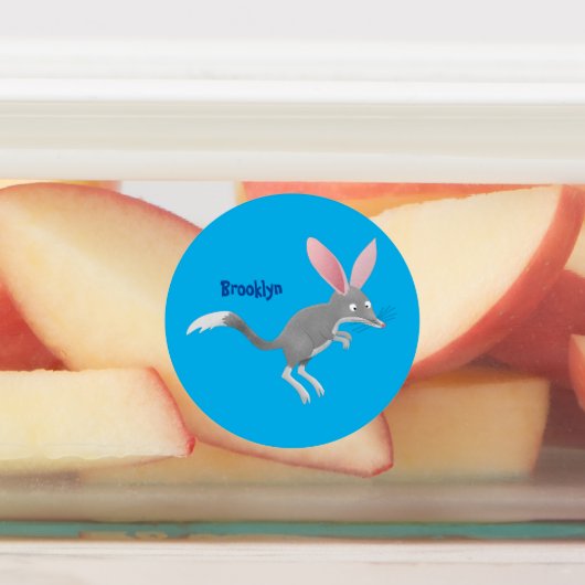 Cute happy Australian bilby cartoon Labels (Aangebracht)