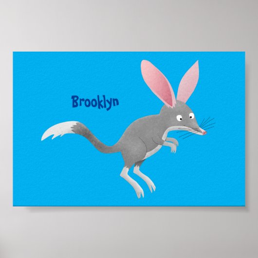 Cute happy Australian bilby cartoon Poster (Voorkant)