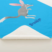 Cute happy Australian bilby cartoon Sherpa Deken (3/4)
