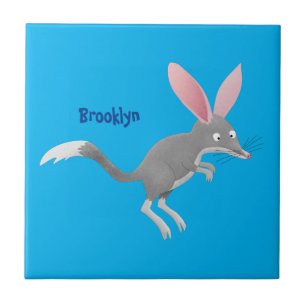 Cute happy Australian bilby cartoon Tegeltje