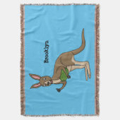 Cute happy Australian kangaroo illustratie Deken (Voorkant Verticaal)