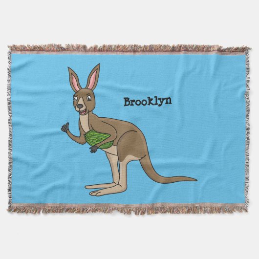 Cute happy Australian kangaroo illustratie Deken (Voorkant)