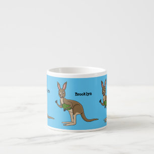 Cute happy Australian kangaroo illustratie Espresso Kop