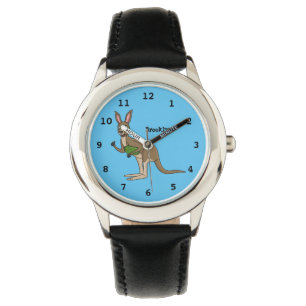 Cute happy Australian kangaroo illustratie Horloge