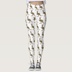 Cute happy Australian kangaroo illustratie Leggings