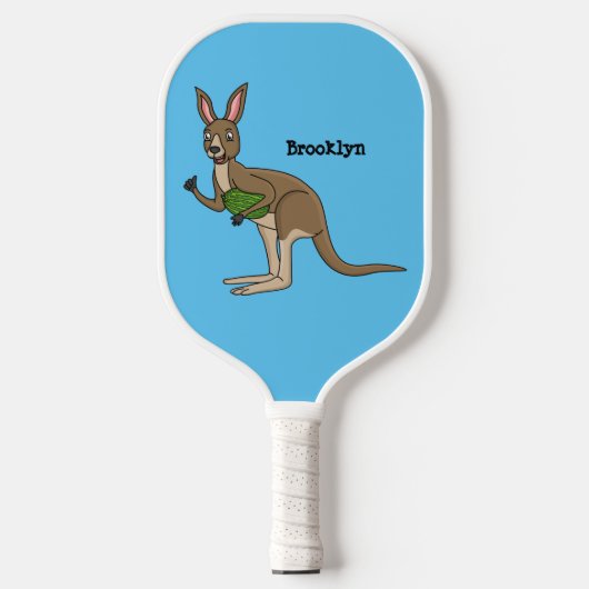 Cute happy Australian kangaroo illustratie Pickleball Paddle (Voorkant)