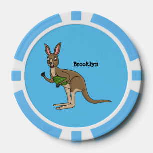 Cute happy Australian kangaroo illustratie Poker Chips