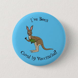 Cute happy Australian kangaroo illustratie Ronde Button 5,7 Cm