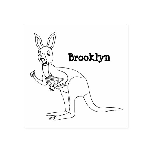 Cute happy Australian kangaroo illustratie Rubberstempel (Afrduk)