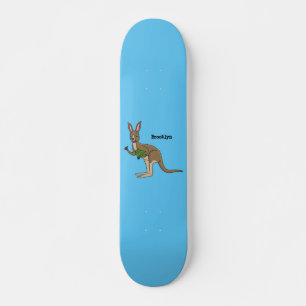 Cute happy Australian kangaroo illustratie Skateboard
