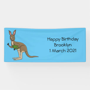 Cute happy Australian kangaroo illustratie Spandoek