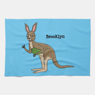 Cute happy Australian kangaroo illustratie Theedoek