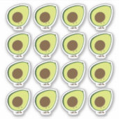 Cute Happy Avocado Sticker (Voorkant)
