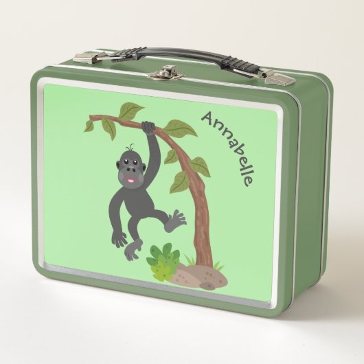 Cute happy baby gorilla cartoon illustratie (Voorkant)