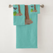 Cute happy baby gorilla cartoon illustratie bad handdoek (Insitu)