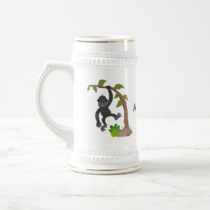 Cute happy baby gorilla cartoon illustratie bierpul