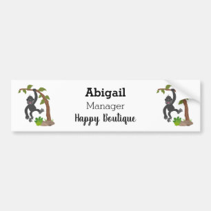 Cute happy baby gorilla cartoon illustratie bumpersticker
