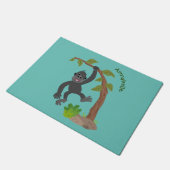 Cute happy baby gorilla cartoon illustratie deurmat (Schuin)