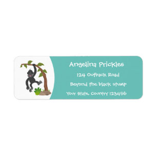 Cute happy baby gorilla cartoon illustratie etiket