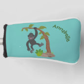 Cute happy baby gorilla cartoon illustratie golfheadcover (Voorkant)