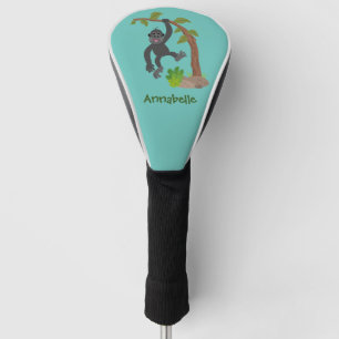 Cute happy baby gorilla cartoon illustratie golfheadcover