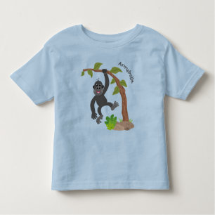 Cute happy baby gorilla cartoon illustratie kinder shirts