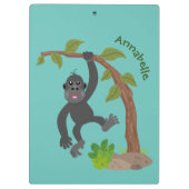 Cute happy baby gorilla cartoon illustratie klembord (Achterkant)