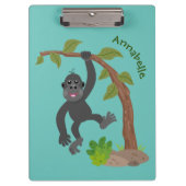 Cute happy baby gorilla cartoon illustratie klembord (Voorkant)
