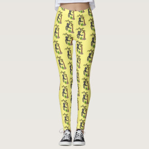 Cute happy baby gorilla cartoon illustratie leggings