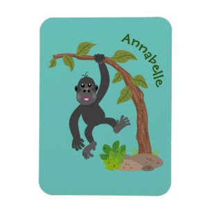 Cute happy baby gorilla cartoon illustratie magneet