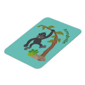Cute happy baby gorilla cartoon illustratie magneet (Linkerzijde)