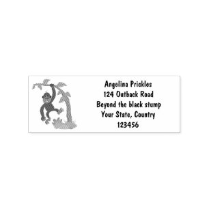 Cute happy baby gorilla cartoon illustratie 	rubberstempel