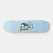 Cute happy baby gorilla cartoon illustratie skateboard (Horizontaal)
