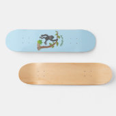 Cute happy baby gorilla cartoon illustratie skateboard (Horizontaal)