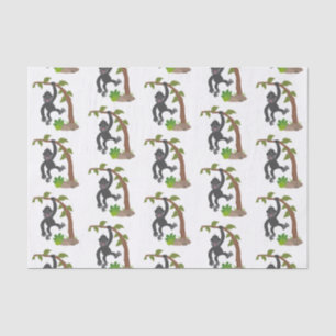 Cute happy baby gorilla cartoon illustratie tissuepapier