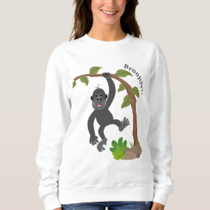 Cute happy baby gorilla cartoon illustratie trui