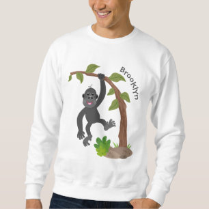 Cute happy baby gorilla cartoon illustratie trui