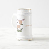 Cute happy baby hert cartoon illustratie bierpul (Voorkant links)