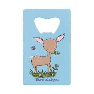 Cute happy baby hert cartoon illustratie kredietkaart flessenopener