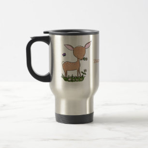 Cute happy baby hert cartoon illustratie reisbeker