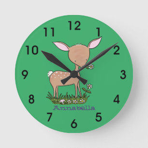 Cute happy baby hert cartoon illustratie ronde klok