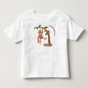 Cute happy baby orangutan cartoon illustratie kinder shirts